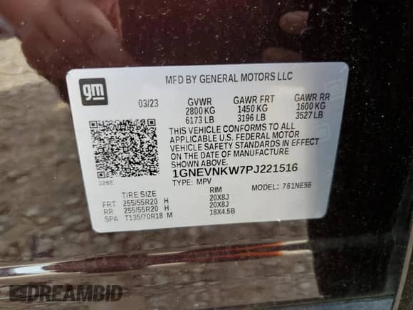 2023 Chevrolet Traverse High Country z VIN 1GNEVNKW7PJ221516, wystawiony jako Copart lot #64046935 z przebiegiem 11 967 mil mil oraz Szkoda całkowita • Salvage title. Historia ofert i sprzedaży dostępna na DreamBid. Obrazek 13.