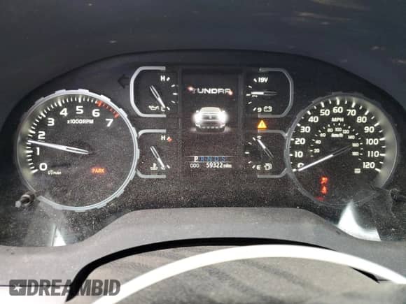 2020 Toyota Tundra SR5 with VIN 5TFDY5F10LX905664, listed as a Copart auction lot 43114045 with 59,322 mi miles and Salvage title. Bid and sale history available at DreamBid. Image 9.