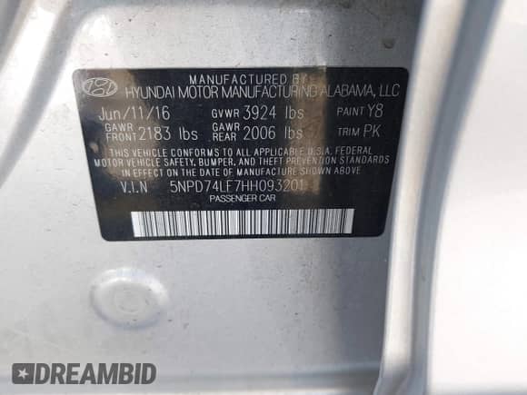 2017 Hyundai Elantra SE с VIN 5NPD74LF7HH093201, выставлен на аукционе IAAI как лот 43459196 с пробегом 79 102 миль миль и . История ставок и продаж доступна на DreamBid. Изображение 9.