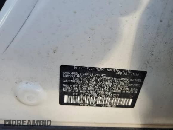 2011 Subaru Forester X with VIN JF2SHBBC4BH724767, listed as a Copart auction lot 87021585 with 76,495 mi miles and Salvage title. Bid and sale history available at DreamBid. Image 14.