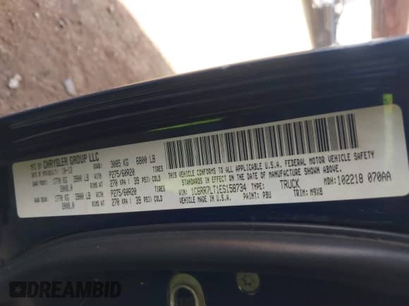 2014 Ram 1500 Big Horn z VIN 1C6RR7LT1ES158734, wystawiony jako IAAI lot #42632086 z przebiegiem 128 637 mil mil oraz . Historia ofert i sprzedaży dostępna na DreamBid. Obrazek 9.