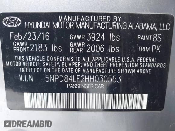 2017 Hyundai Elantra SE with VIN 5NPD84LF2HH030553, listed as a IAAI auction lot 43560044 with 143,437 mi miles and . Bid and sale history available at DreamBid. Image 9.