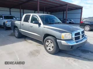 2005 Dodge Dakota SLT with VIN 1D7HE48N95S214305, listed as a IAAI auction lot 43611090 with 122,140 mi miles and . Bid and sale history available at DreamBid. Image 1.