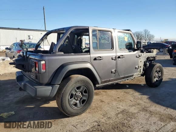 2021 Jeep Wrangler Unlimited Willys with VIN 1C4HJXDN0MW568542, listed as a Copart auction lot 75264954 with Not provided miles and Salvage title. Bid and sale history available at DreamBid. Image 3.