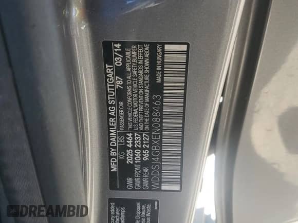 2014 Mercedes-Benz CLA 250 with VIN WDDSJ4GBXEN088463, listed as a Copart auction lot 87198255 with 126,195 mi miles and Salvage title. Bid and sale history available at DreamBid. Image 12.