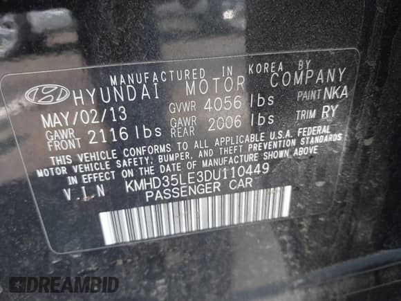 2013 Hyundai Elantra с VIN KMHD35LE3DU110449, выставлен на аукционе IAAI как лот 42420239 с пробегом 138 317 миль миль и . История ставок и продаж доступна на DreamBid. Изображение 9.