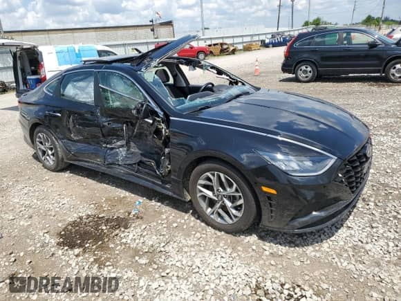 2023 Hyundai Sonata SEL with VIN KMHL14JA2PA268833, listed as a Copart auction lot 63763625 with 38,234 mi miles and Salvage title. Bid and sale history available at DreamBid. Image 4.