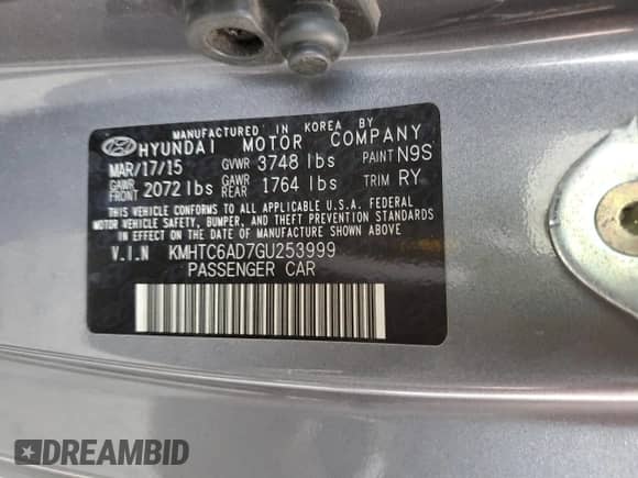 2016 Hyundai Veloster with VIN KMHTC6AD7GU253999, listed as a Copart auction lot 87533685 with 108,516 mi miles and Salvage title. Bid and sale history available at DreamBid. Image 13.