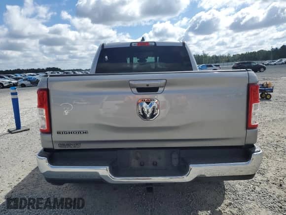 2021 Ram 1500 Big Horn with VIN 1C6RREFG3MN503441, listed as a Copart auction lot 74423164 with Not provided miles and Salvage title. Bid and sale history available at DreamBid. Image 6.