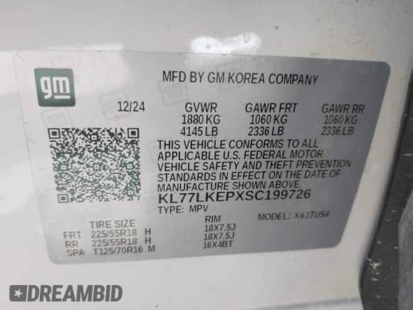 2025 Chevrolet Trax ACTIV с VIN KL77LKEPXSC199726, выставлен на аукционе IAAI как лот 42965596 с пробегом 6 597 миль миль и . История ставок и продаж доступна на DreamBid. Изображение 9.