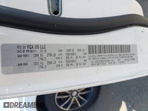 2017 Dodge Journey SE с VIN 3C4PDCAB3HT573364, выставлен на аукционе IAAI как лот 42541855 с пробегом 123 345 миль миль и . История ставок и продаж доступна на DreamBid. Изображение 9.