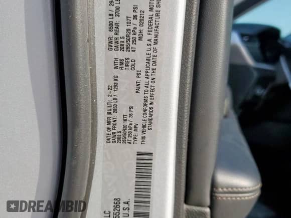 2022 Jeep Grand Cherokee Limited с VIN 1C4RJJBG3N8552668, выставлен на аукционе Copart как лот 69075185 с пробегом 36 035 миль миль и Списание • Salvage title. История ставок и продаж доступна на DreamBid. Изображение 13.