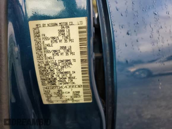 2004 Nissan Frontier XE с VIN 1N6ED27T34C439930, выставлен на аукционе Copart как лот 87239125 с пробегом 230 192 миль миль и Списание • Salvage title. История ставок и продаж доступна на DreamBid. Изображение 13.