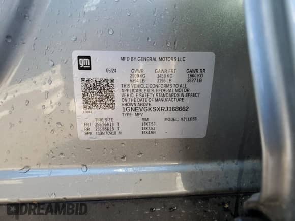 2024 Chevrolet Traverse AWD LT with VIN 1GNEVGKSXRJ168662, listed as a Copart auction lot 63483205 with 24,377 mi miles and Clean title. Bid and sale history available at DreamBid. Image 14.