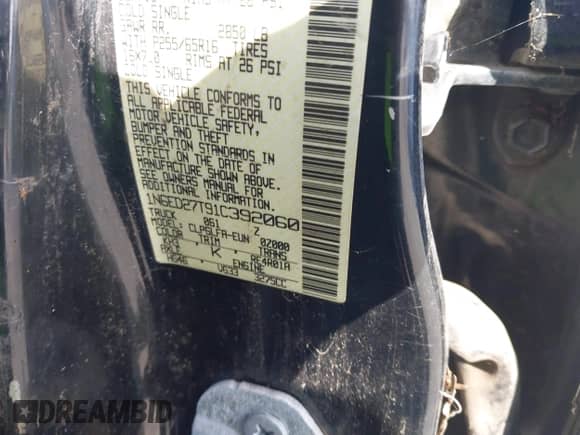 2001 Nissan Frontier SE with VIN 1N6ED27T91C392060, listed as a IAAI auction lot 42510190 with 168,030 mi miles and . Bid and sale history available at DreamBid. Image 9.