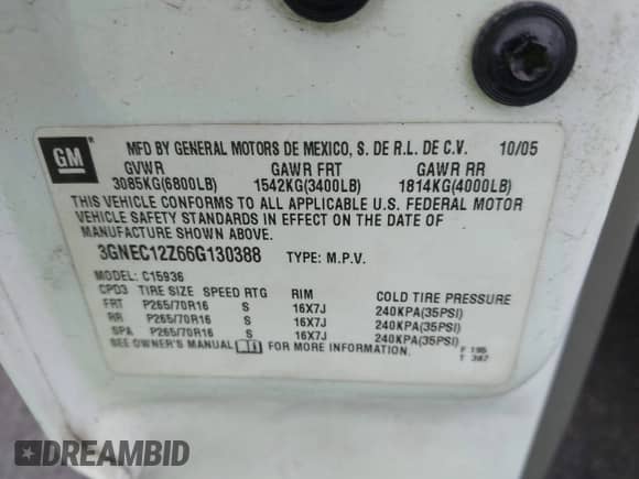 2006 Chevrolet Avalanche Z66 с VIN 3GNEC12Z66G130388, выставлен на аукционе IAAI как лот 42825695 с пробегом 225 952 миль миль и . История ставок и продаж доступна на DreamBid. Изображение 9.