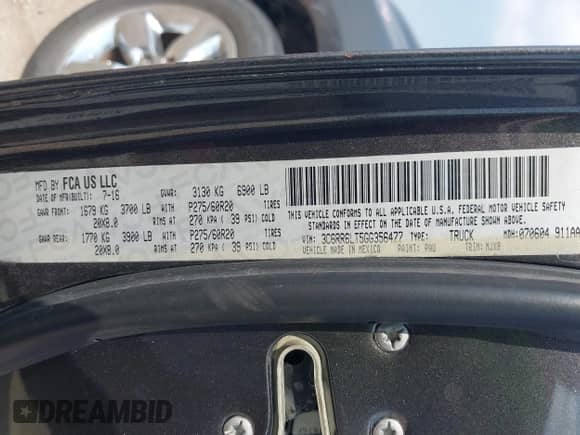 2016 Ram 1500 Lone Star z VIN 3C6RR6LT5GG356477, wystawiony jako IAAI lot #43256042 z przebiegiem 125 555 mil mil oraz . Historia ofert i sprzedaży dostępna na DreamBid. Obrazek 9.