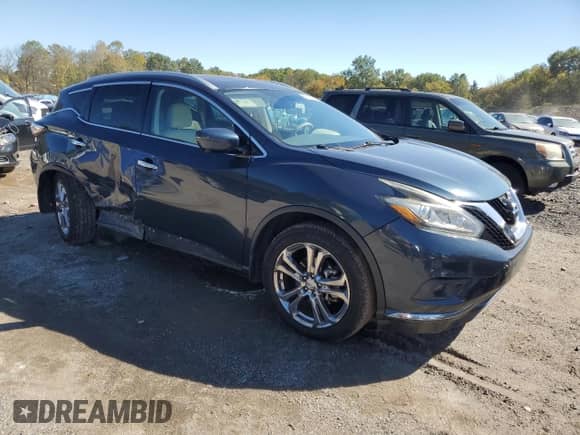 2016 Nissan Murano S with VIN 5N1AZ2MH6GN147776, listed as a Copart auction lot 85665895 with 108,462 mi miles and Salvage title. Bid and sale history available at DreamBid. Image 4.