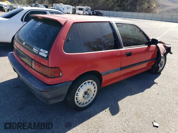 1991 Honda Civic with VIN 2HGED6341MH520657, listed as a Copart auction lot 88340885 with 146,166 mi miles and Salvage title. Bid and sale history available at DreamBid. Image 3.