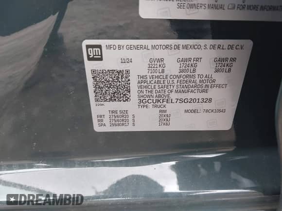 2025 Chevrolet Silverado 1500 LT Trail Boss с VIN 3GCUKFEL7SG201328, выставлен на аукционе IAAI как лот 42037162 с пробегом 1 726 миль миль и . История ставок и продаж доступна на DreamBid. Изображение 9.