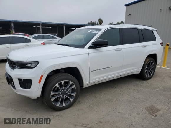 2023 Jeep Grand Cherokee Overland с VIN 1C4RJKDG3P8738216, выставлен на аукционе Copart как лот 45659135 с пробегом 43 340 миль миль и Списание • Salvage title. История ставок и продаж доступна на DreamBid. Изображение 1.