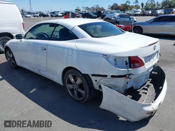 2012 Lexus IS 250 C z VIN JTHFF2C24C2522011, wystawiony jako IAAI lot #41944363 z przebiegiem 128 869 mil mil oraz . Historia ofert i sprzedaży dostępna na DreamBid. Obrazek 3.