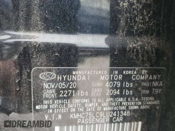 2020 Hyundai Ioniq SE z VIN KMHC75LC9LU241348, wystawiony jako Copart lot #71828495 z przebiegiem 71 446 mil mil oraz Szkoda całkowita • Salvage title. Historia ofert i sprzedaży dostępna na DreamBid. Obrazek 12.