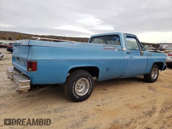 1976 Chevrolet Silverado 1500 z VIN CCL146B122537, wystawiony jako Copart lot #79015064 z przebiegiem 10 601 mil mil oraz Szkoda całkowita • Salvage title. Historia ofert i sprzedaży dostępna na DreamBid. Obrazek 3.