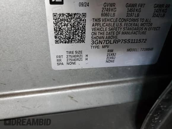 2025 Chevrolet Equinox EV LT с VIN 3GN7DLRP7SS111572, выставлен на аукционе Copart как лот 60041485 с пробегом 4 136 миль миль и Списание • Salvage title. История ставок и продаж доступна на DreamBid. Изображение 13.