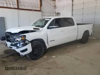 2022 Ram 1500 Big Horn with VIN 1C6RREMT7NN393303, listed as a Copart auction lot 61713705 with 37,574 mi miles and Salvage title. Bid and sale history available at DreamBid. Image 1.
