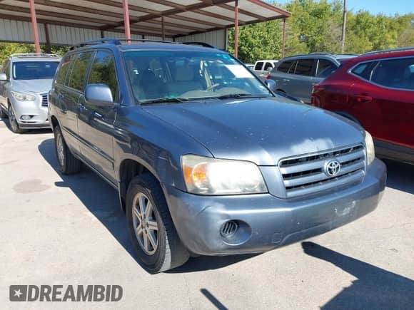 2006 Toyota Highlander with VIN JTEGP21A360094408, listed as a IAAI auction lot 43588439 with 186,732 mi miles and . Bid and sale history available at DreamBid. Image 1.