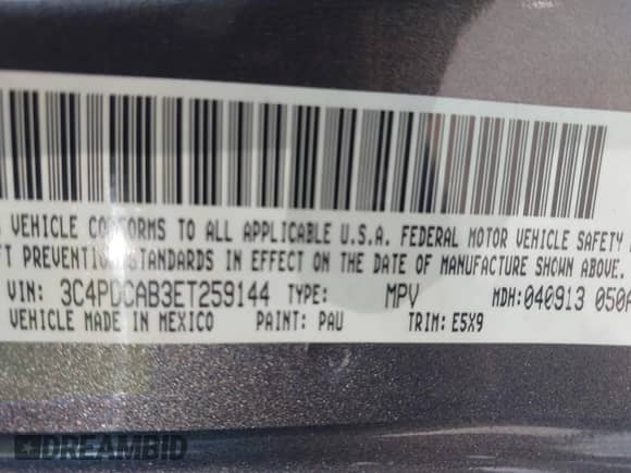 2014 Dodge Journey SE z VIN 3C4PDCAB3ET259144, wystawiony jako IAAI lot #43121345 z przebiegiem 155 660 mil mil oraz . Historia ofert i sprzedaży dostępna na DreamBid. Obrazek 9.