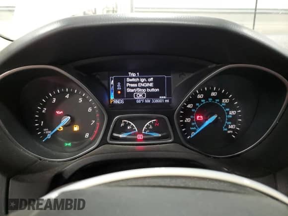 2013 Ford Focus Titanium with VIN 1FADP3N24DL145058, listed as a Copart auction lot 71880195 with 338,001 mi miles and Salvage title. Bid and sale history available at DreamBid. Image 9.