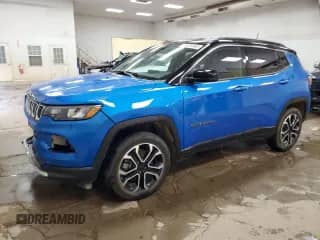 2023 Jeep Compass Limited with VIN 3C4NJDCN9PT551204, listed as a Copart auction lot 70326965 with 27,061 mi miles and Salvage title. Bid and sale history available at DreamBid. Image 1.