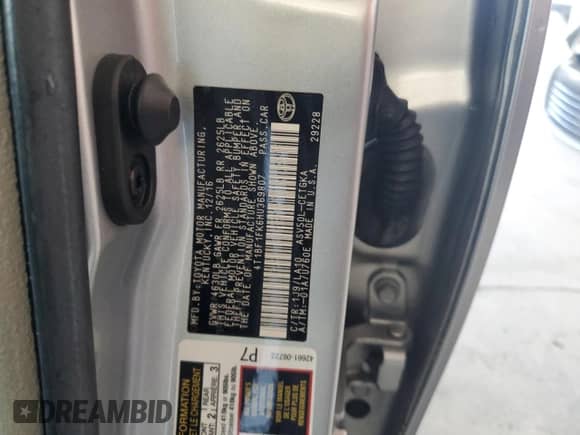 2017 Toyota Camry LE с VIN 4T1BF1FK6HU369807, выставлен на аукционе Copart как лот 82332375 с пробегом 31 229 миль миль и Списание • Salvage title. История ставок и продаж доступна на DreamBid. Изображение 13.