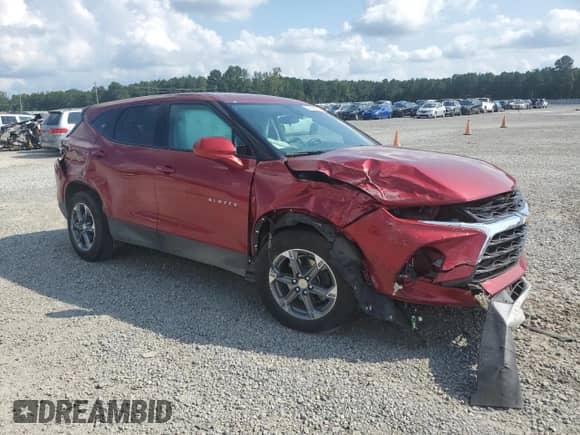 2023 Chevrolet Blazer LT with VIN 3GNKBCR43PS162953, listed as a Copart auction lot 69552805 with 30,158 mi miles and Salvage title. Bid and sale history available at DreamBid. Image 4.