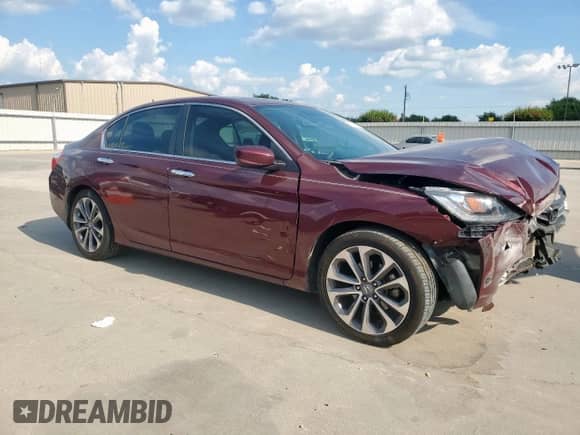 2014 Honda Accord Sport with VIN 1HGCR2F51EA064908, listed as a Copart auction lot 80314725 with 198,489 mi miles and Salvage title. Bid and sale history available at DreamBid. Image 4.