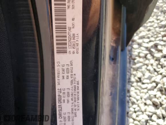 2013 Dodge Avenger SE V6 z VIN 1C3CDZAG2DN771462, wystawiony jako Copart lot #70118325 z przebiegiem 155 154 mil mil oraz Szkoda całkowita • Salvage title. Historia ofert i sprzedaży dostępna na DreamBid. Obrazek 12.