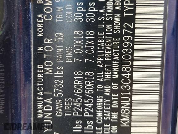 2008 Hyundai Veracruz GLS with VIN KM8NU13C48U039972, listed as a Copart auction lot 86813125 with 163,472 mi miles and Salvage title. Bid and sale history available at DreamBid. Image 14.