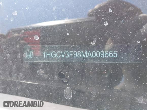 2021 Honda Accord Touring z VIN 1HGCV3F98MA009665, wystawiony jako IAAI lot #43153940 z przebiegiem Nie podano mil oraz . Historia ofert i sprzedaży dostępna na DreamBid. Obrazek 9.