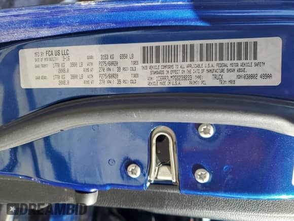 2016 Ram 1500 SLT with VIN 1C6RR7LM7GS239233, listed as a Copart auction lot 46272075 with 65,602 mi miles and Salvage title. Bid and sale history available at DreamBid. Image 12.