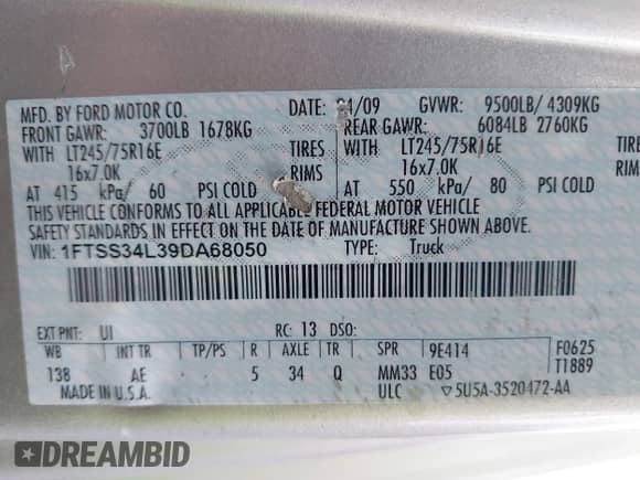 2009 Ford Econoline Cargo Commercial с VIN 1FTSS34L39DA68050, выставлен на аукционе IAAI как лот 42870433 с пробегом 213 582 миль миль и . История ставок и продаж доступна на DreamBid. Изображение 9.
