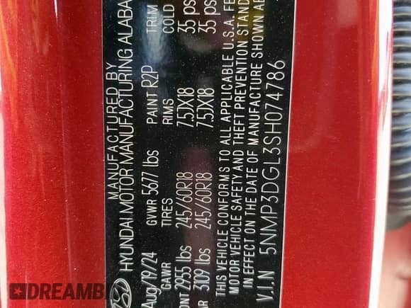 2025 Hyundai Santa Fe XRT z VIN 5NMP3DGL3SH074786, wystawiony jako Copart lot #86127495 z przebiegiem 3 451 mil mil oraz Czysty tytuł • Clean title. Historia ofert i sprzedaży dostępna na DreamBid. Obrazek 14.