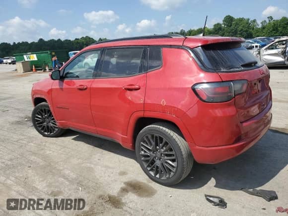2022 Jeep Compass (RED) Edition with VIN 3C4NJDCB2NT189557, listed as a Copart auction lot 63570875 with 52,286 mi miles and Salvage title. Bid and sale history available at DreamBid. Image 2.