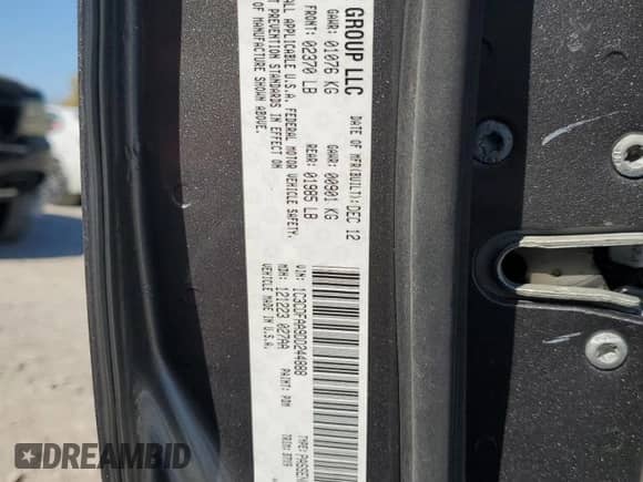 2013 Dodge Dart SE with VIN 1C3CDFAA9DD244888, listed as a Copart auction lot 84938075 with 166,592 mi miles and Salvage title. Bid and sale history available at DreamBid. Image 12.