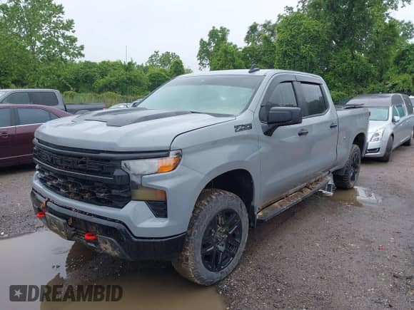 2024 Chevrolet Silverado 1500 Custom Trail Boss z VIN 3GCPDCEK2RG197468, wystawiony jako IAAI lot #42285969 z przebiegiem Nie podano mil oraz . Historia ofert i sprzedaży dostępna na DreamBid. Obrazek 2.
