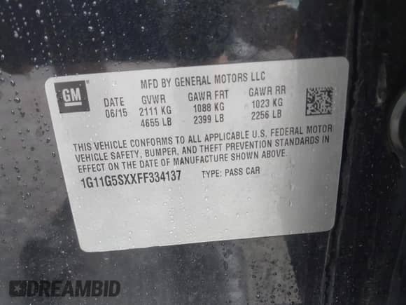 2015 Chevrolet Malibu LTZ с VIN 1G11G5SXXFF334137, выставлен на аукционе IAAI как лот 42651868 с пробегом 99 278 миль миль и . История ставок и продаж доступна на DreamBid. Изображение 9.