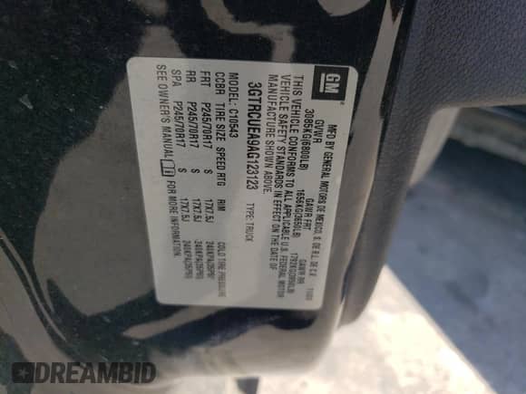 2010 GMC Sierra 1500 SL z VIN 3GTRCUEA9AG123123, wystawiony jako Copart lot #77582334 z przebiegiem 230 193 mil mil oraz Szkoda całkowita • Salvage title. Historia ofert i sprzedaży dostępna na DreamBid. Obrazek 14.