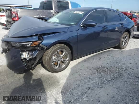 2025 Honda Accord EX-L с VIN 1HGCY2F68SA060779, выставлен на аукционе Copart как лот 71410725 с пробегом 1 958 миль миль и Списание • Salvage title. История ставок и продаж доступна на DreamBid. Изображение 1.