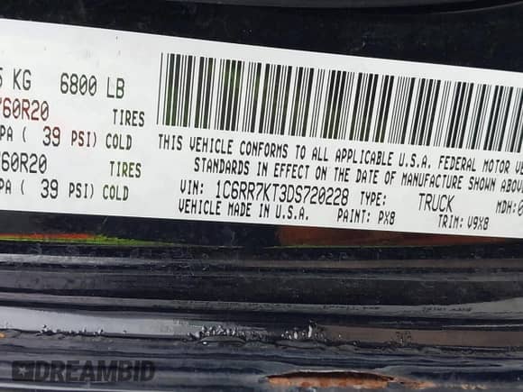 2013 Ram 1500 Express z VIN 1C6RR7KT3DS720228, wystawiony jako IAAI lot #42528357 z przebiegiem 138 295 mil mil oraz . Historia ofert i sprzedaży dostępna na DreamBid. Obrazek 9.
